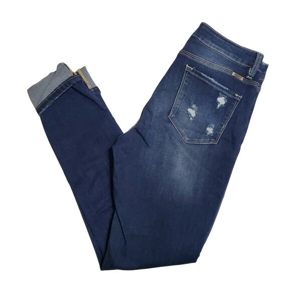 Kancan Chelsea High Rise Super Skinny Jeans Dark Wash Distressed Size 9/28 - Picture 4 of 12